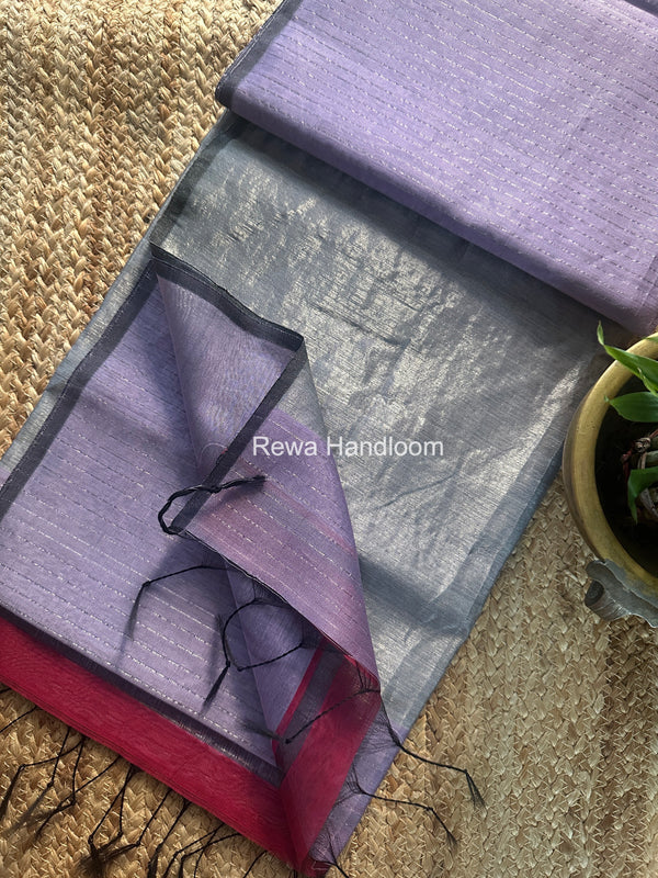 Maheshwari Silver Tissue Lining Saree