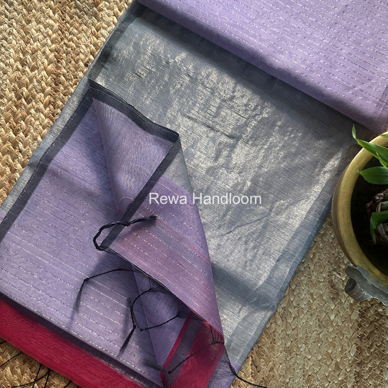 Maheshwari Silver Tissue Lining Saree