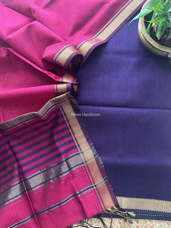 Maheshwari Zari Border Dress Material 