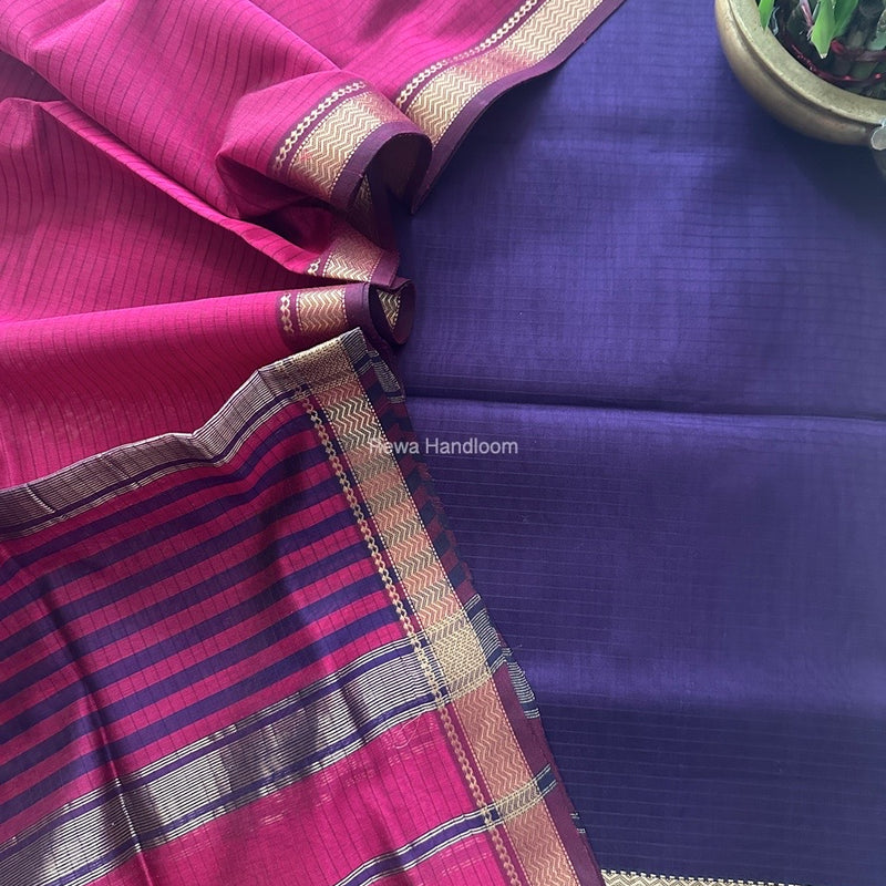 Maheshwari Zari Border Dress Material 