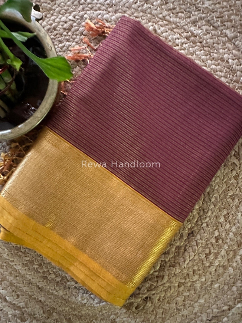 Exclusive Maheshwari Magenta Tissue Silk Saree ZTS0116