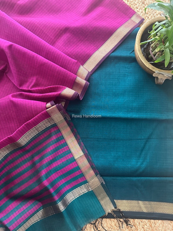 Maheshwari Zari Border Dress Material