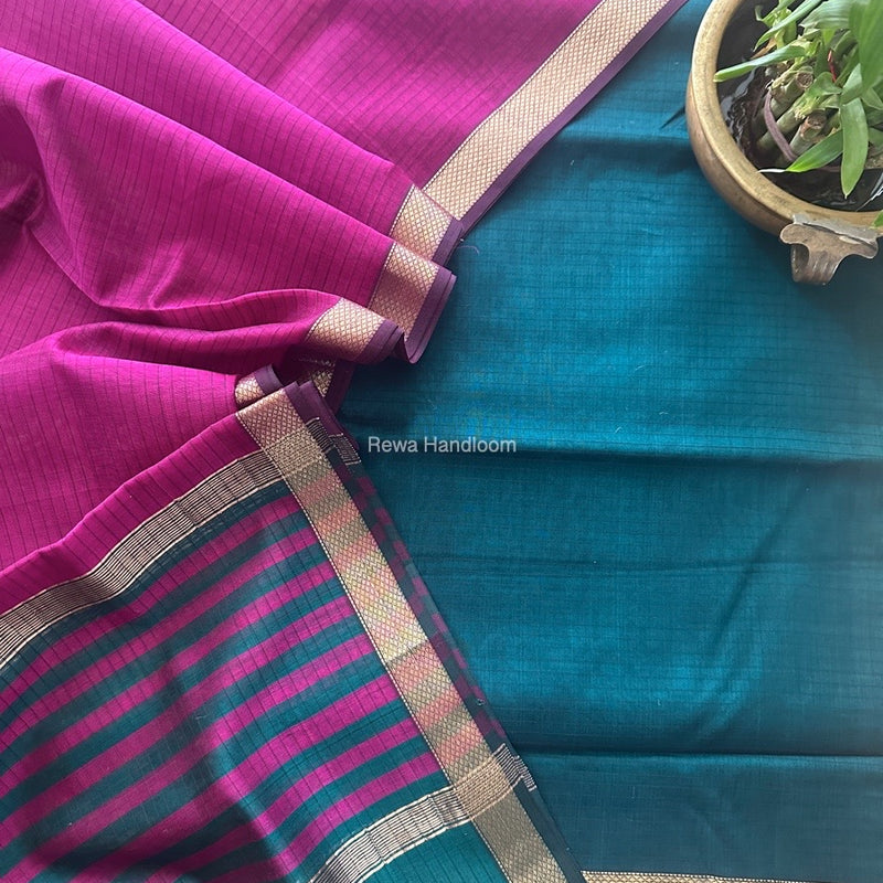 Maheshwari Zari Border Dress Material