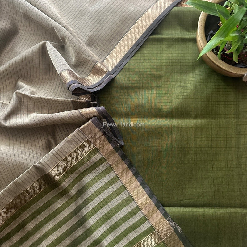 Maheshwari Zari Border Dress Material