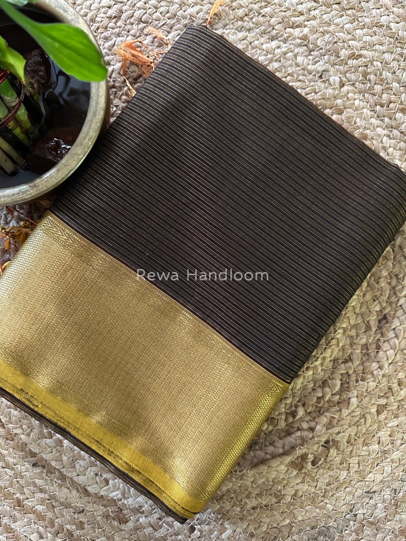 Exclusive Maheshwari Black Tissue Silk Saree ZTS0115