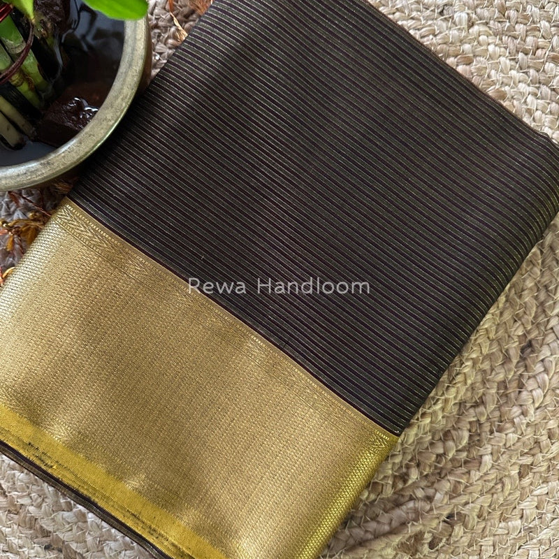 Exclusive Maheshwari Black Tissue Silk Saree ZTS0115