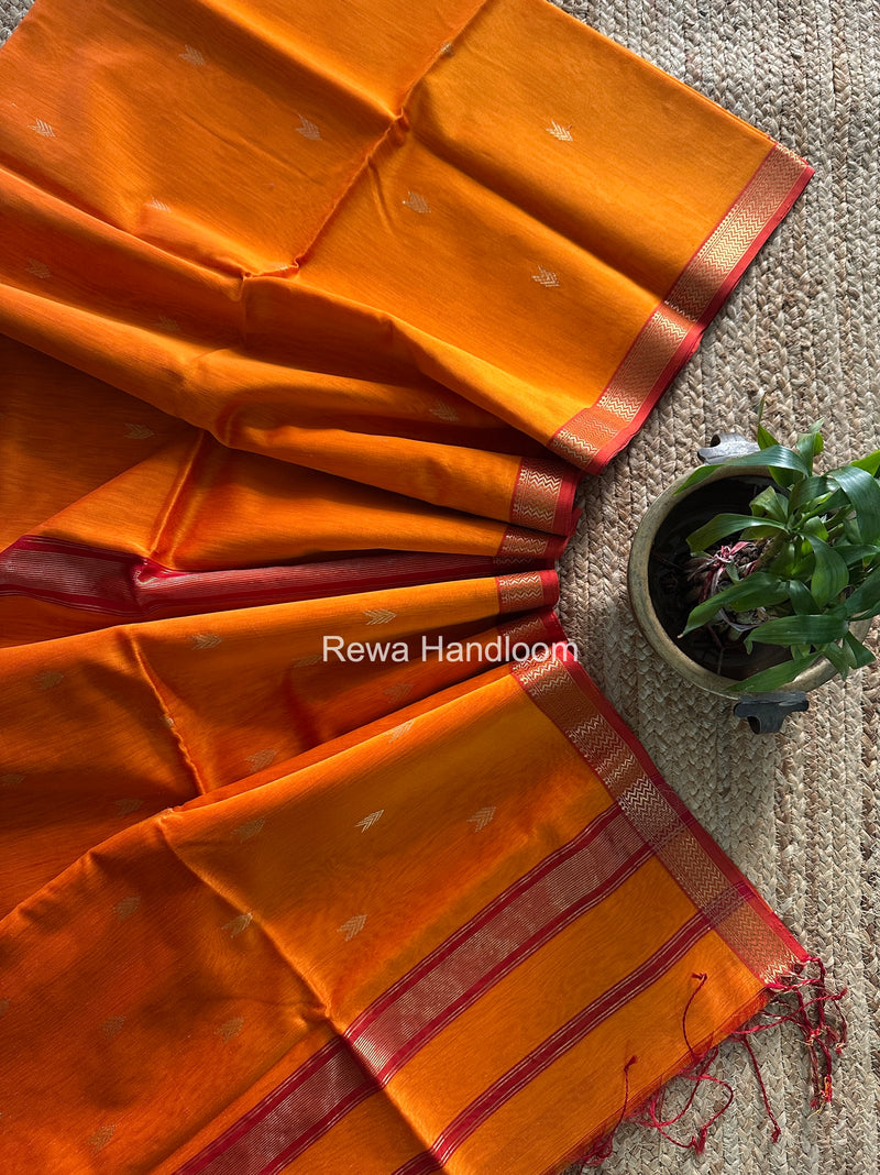 Maheshwari Orange Aami Butti Saree SBT00109