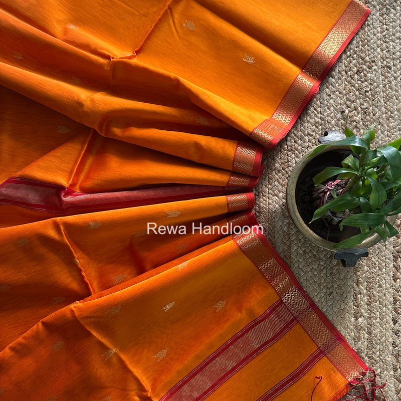 Maheshwari Orange Aami Butti Saree SBT00109