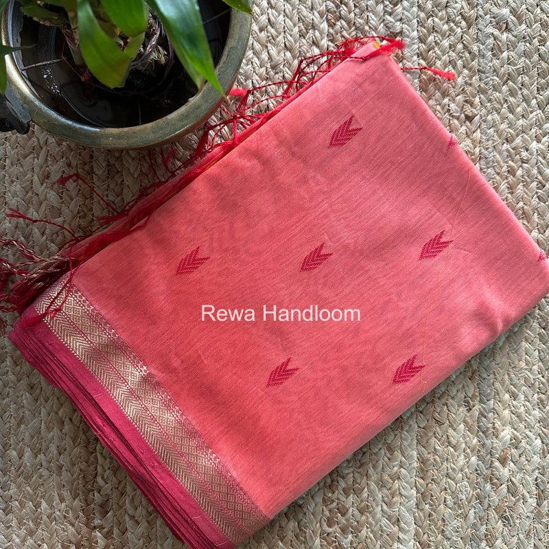 Maheshwari Pink Aami Butti Saree SBT00108
