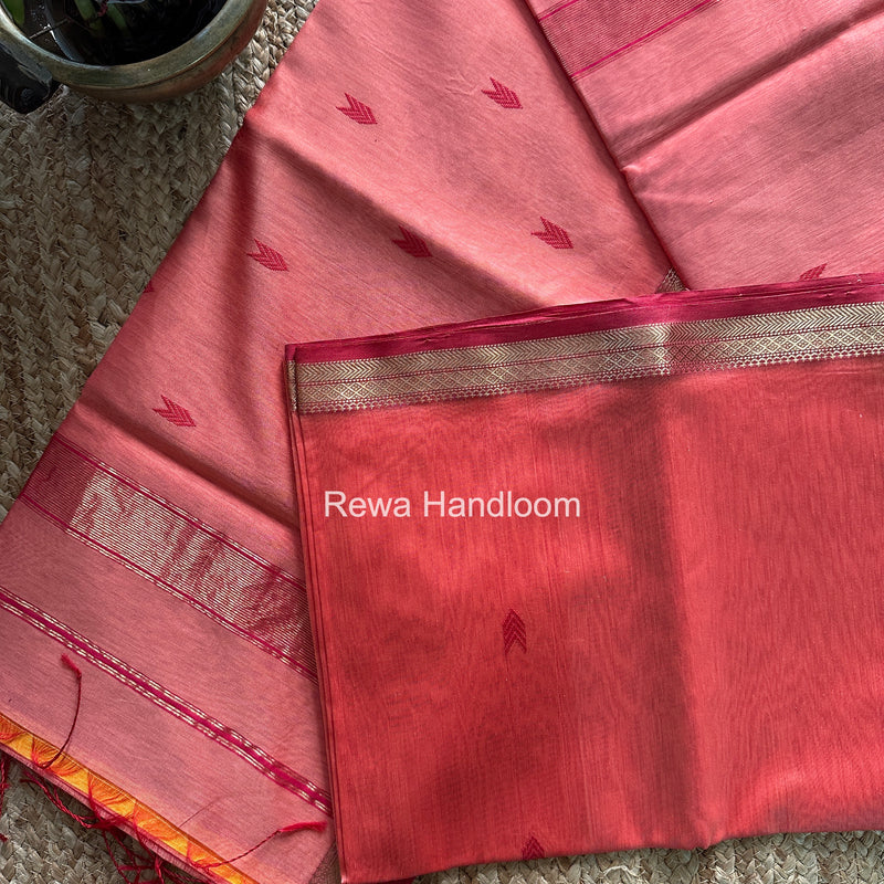 Maheshwari Pink Aami Butti Saree SBT00108