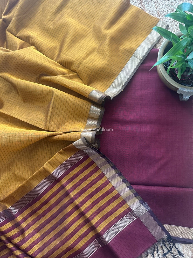 Maheshwari Zari Border Dress Material