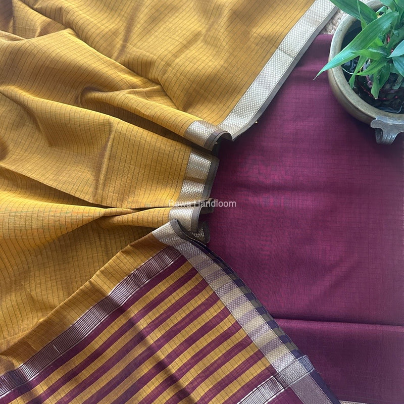 Maheshwari Zari Border Dress Material