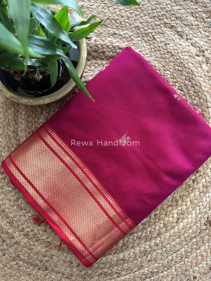 Maheshwari Magenta Zari Butti Saree SW06