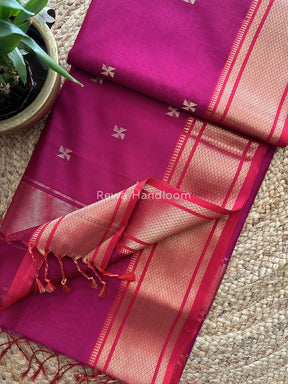 Maheshwari Magenta Zari Butti Saree-SW06