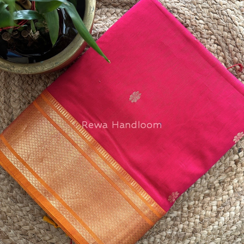 Maheshwari Rani Pink Zari Butti Saree SW013