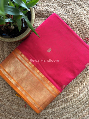 Maheshwari Rani Pink Zari Butti Saree SW013