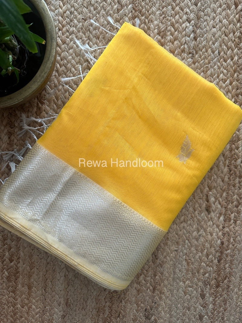 Maheshwari Yellow Silver Butti Saree SGSB021