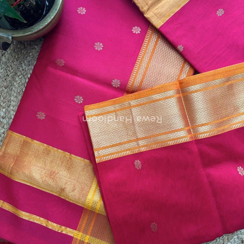 Maheshwari Rani Pink Zari Butti Saree SW013