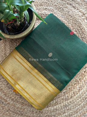 Maheshwari Green Zari Butti Saree SW014