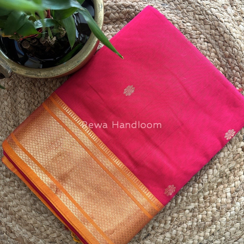 Maheshwari Rani Pink Zari Butti Saree SW03