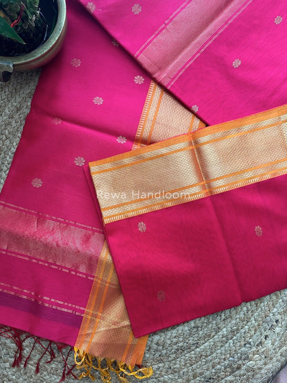 Maheshwari Rani Pink Zari Butti Saree SW03