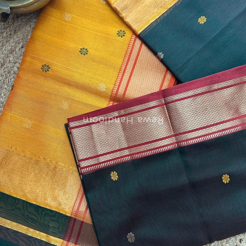  Maheshwari Green Zari Butti Saree SW04
