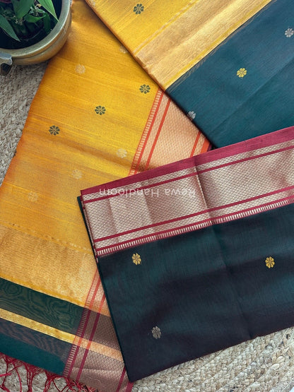  Maheshwari Green Zari Butti Saree SW04