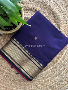 Maheshwari Purple Zari Butti Saree-SW09