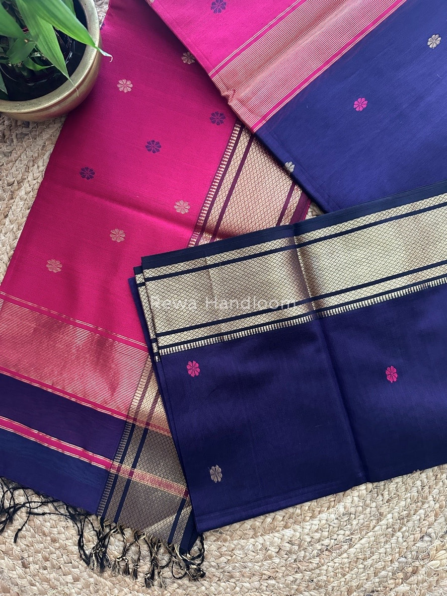 Maheshwari Purple Zari Butti Saree-SW09