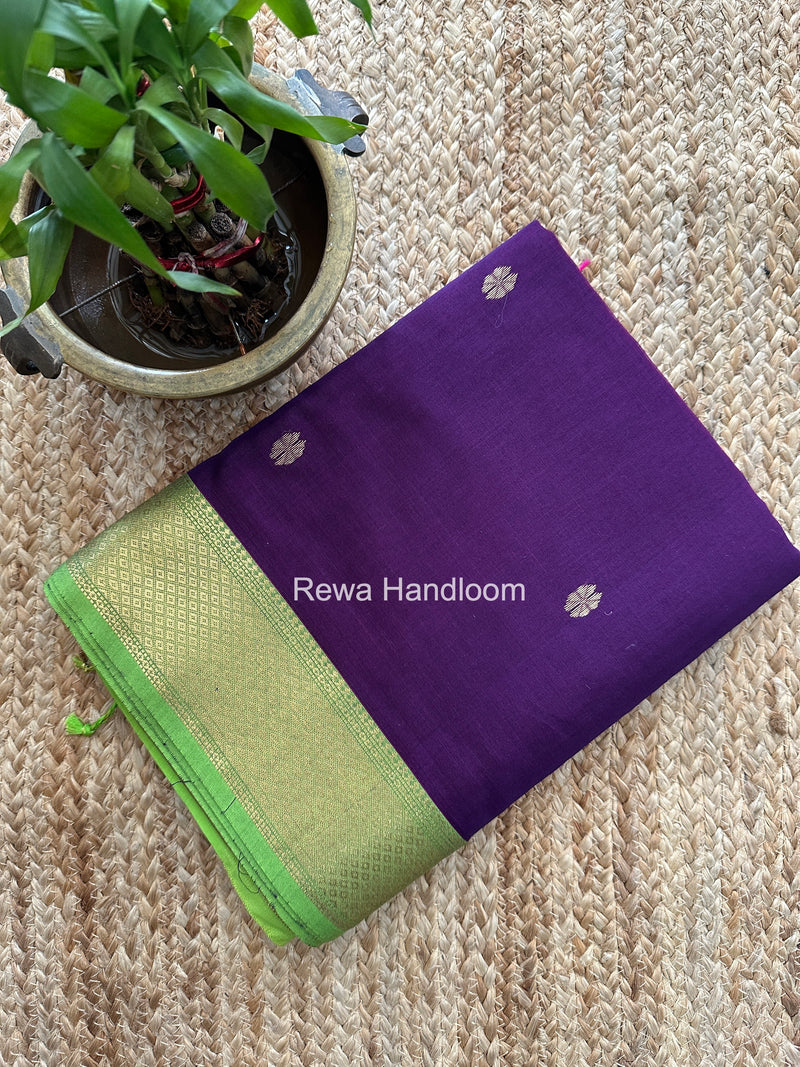 Maheshwari Purple Lotus Butta Saree LBS0125
