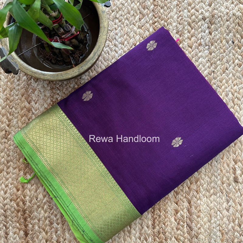 Maheshwari Purple Lotus Butta Saree LBS0125