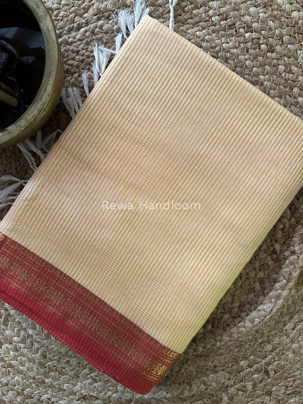 Maheshwari Yellow Garbha Reshami Silk Saree GS196