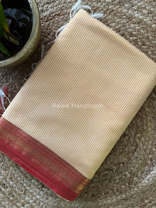 Maheshwari Yellow Garbha Reshami Silk Saree GS198
