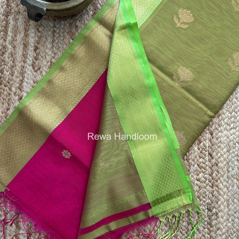 Maheshwari Rani Pink Lotus Butta Saree LBS0126