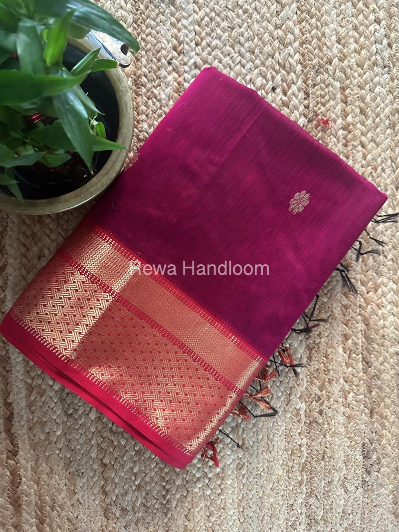 Maheshwari Magenta Zari Butti Saree JBS066