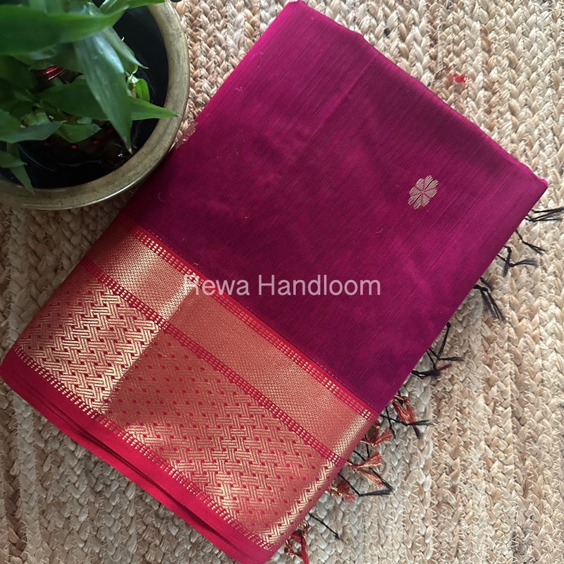 Maheshwari Magenta Zari Butti Saree JBS066