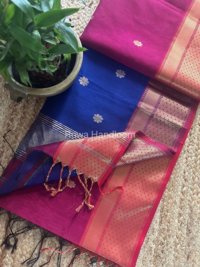 Maheshwari Magenta Zari Butti Saree JBS066