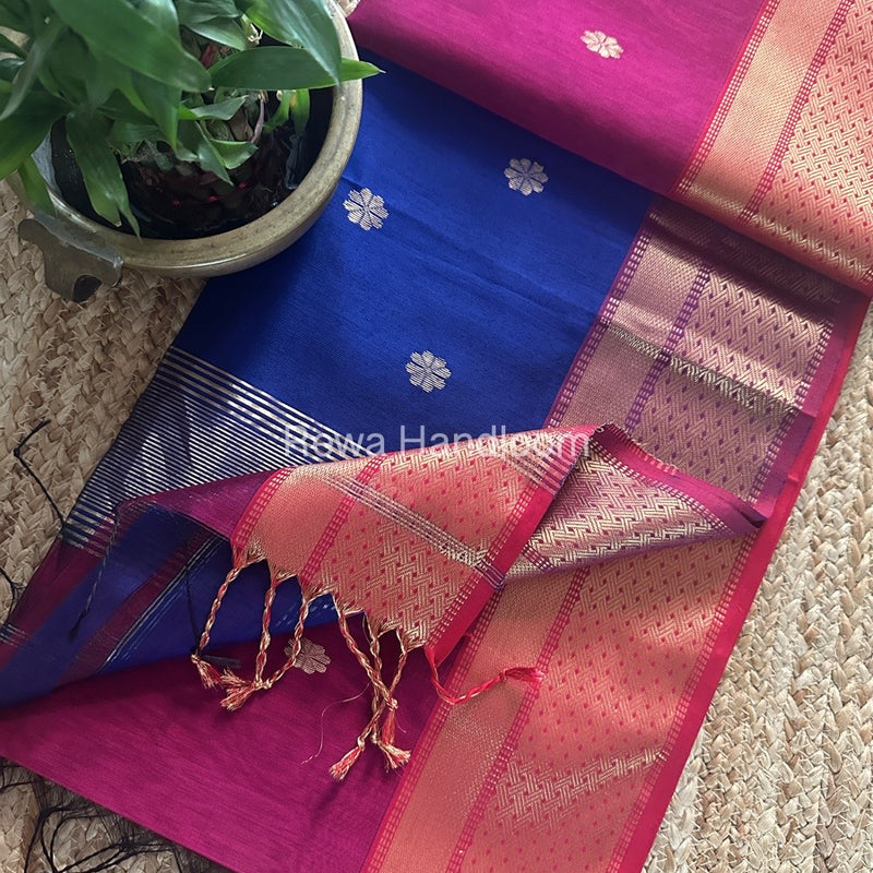 Maheshwari Magenta Zari Butti Saree JBS066