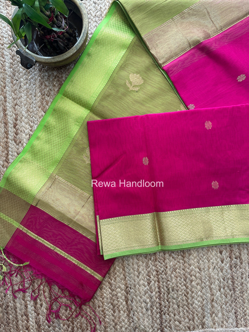 Maheshwari Rani Pink Lotus Butta Saree LBS0126