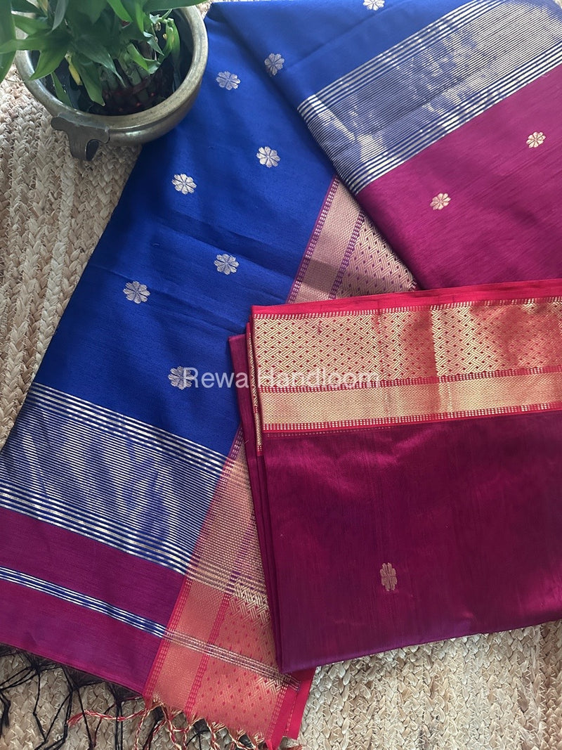 Maheshwari Magenta Zari Butti Saree JBS066