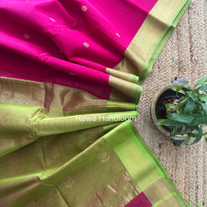 Maheshwari Rani Pink Lotus Butta Saree LBS0126