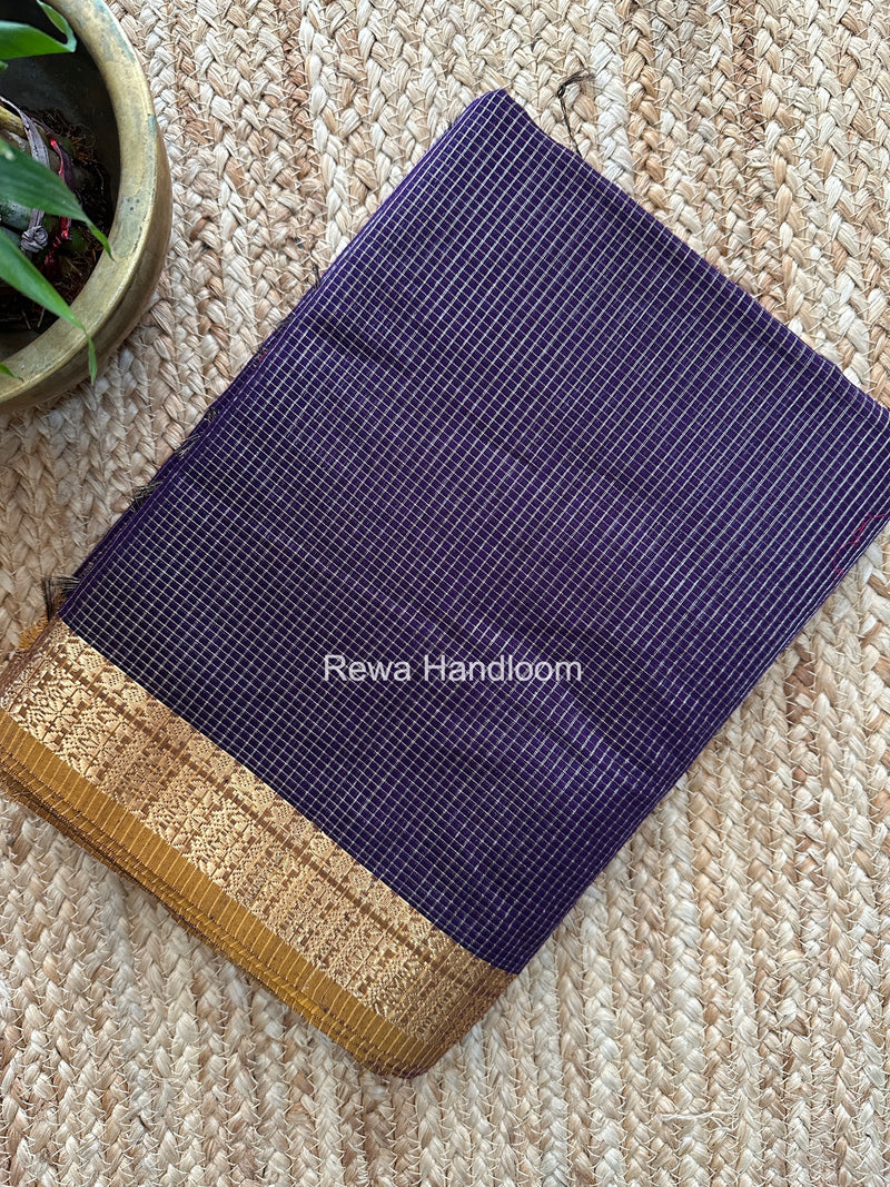 Maheshwari Purple Tissue Silk Saree TCB0080