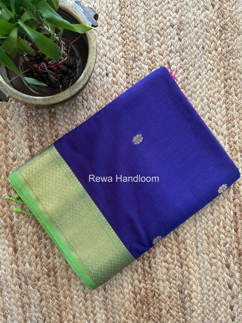 Maheshwari Blue Lotus Butta Saree LBS0128