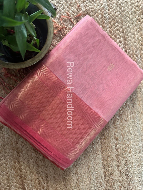 Maheshwari Peach Tissue Butti Saree TBBS0102