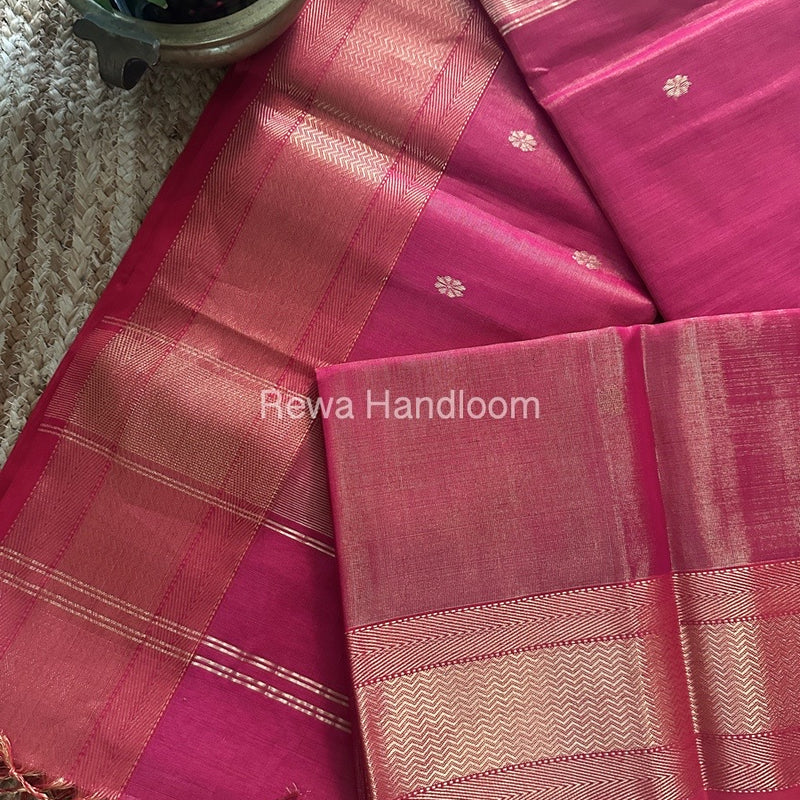 Maheshwari Dark Pink Tissue Butti Saree TBBS0101