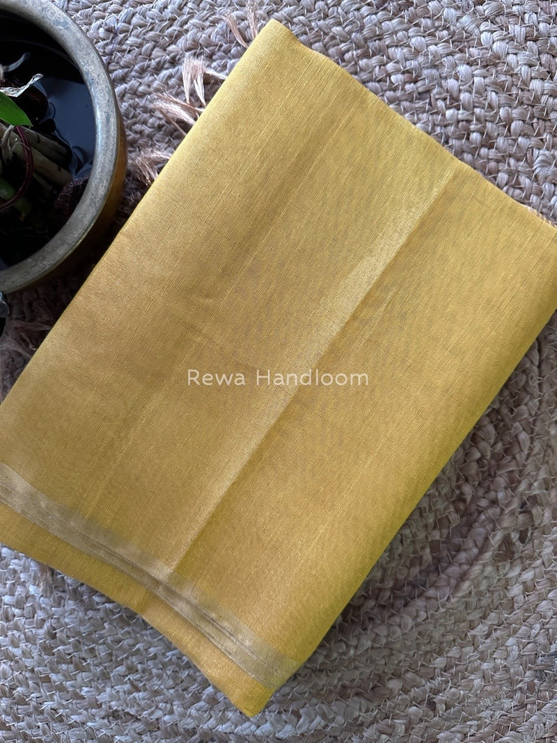 Maheshwari Yellow Tissue Saree TS025