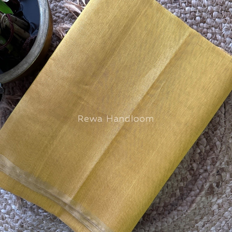 Maheshwari Yellow Tissue Saree TS025