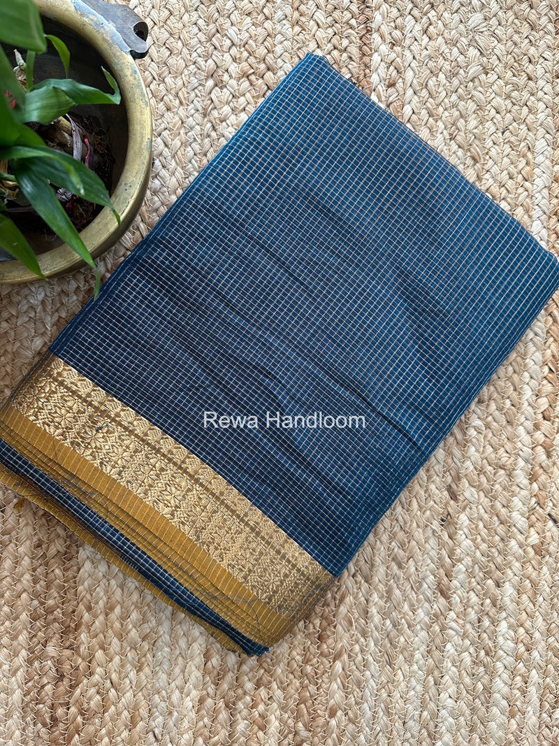 Maheshwari Rama Green Tissue Silk Saree TCB0083