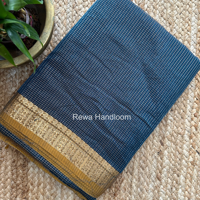 Maheshwari Rama Green Tissue Silk Saree TCB0083
