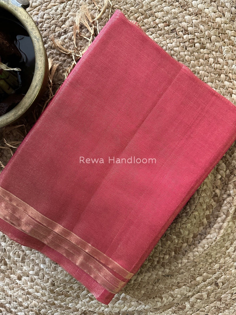 Maheshwari Fuchsia Pink Tissue Saree TS034
